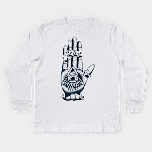 All-Seeing Eye Illuminati Conspiracy Hand Kids Long Sleeve T-Shirt